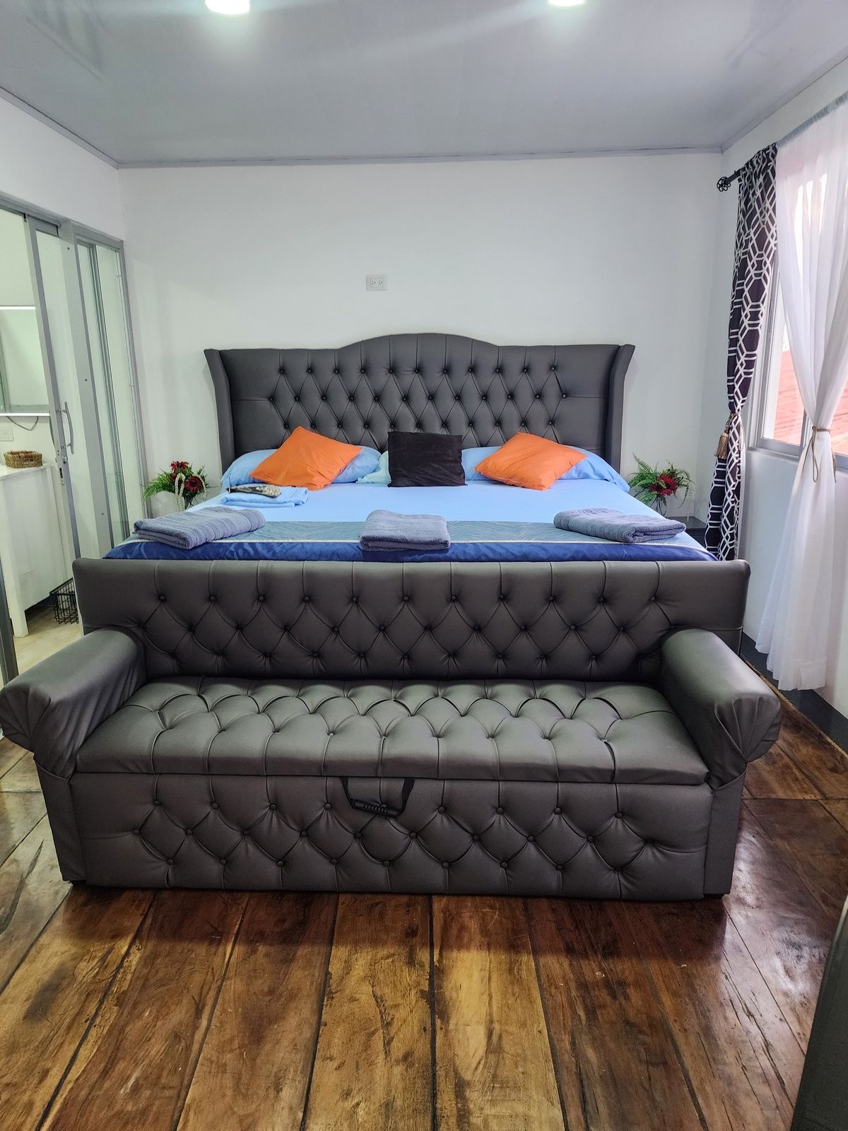 Bed and bedroom chair